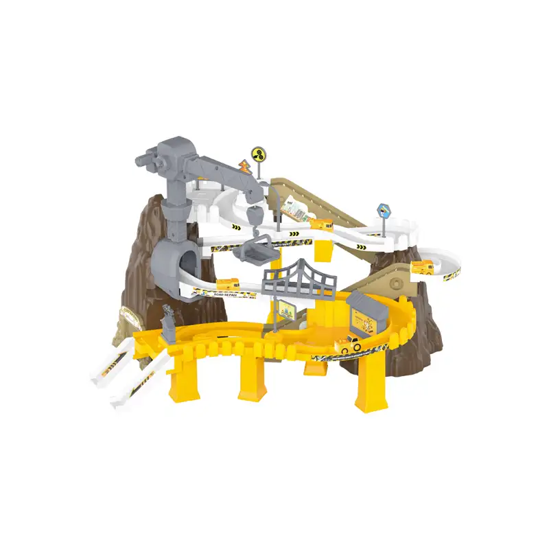 DIY Engineering carriage electric lifts function.Includes 4 vehicles 3 pcs AA batteries not included